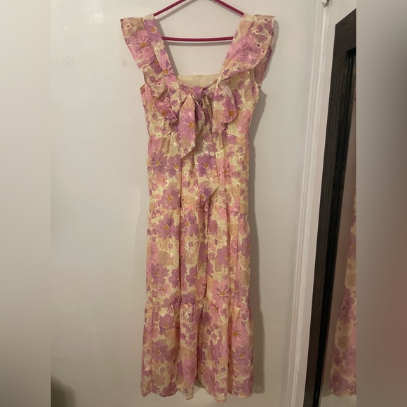 Multicolour Floral Ruffled Midi Dress - Picture 4 of 12